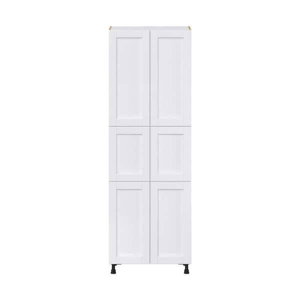 Mancos Glacier White Shaker Assembled Pantry Kitchen Cabinet (30 in. W x 89.5 in. H x 24 in. D)