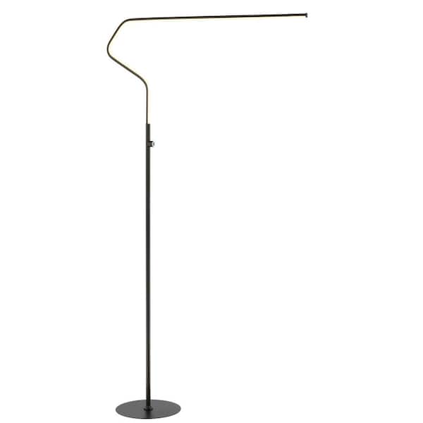 Julian 65.25 in. Black Integrated LED Metal Floor Lamp