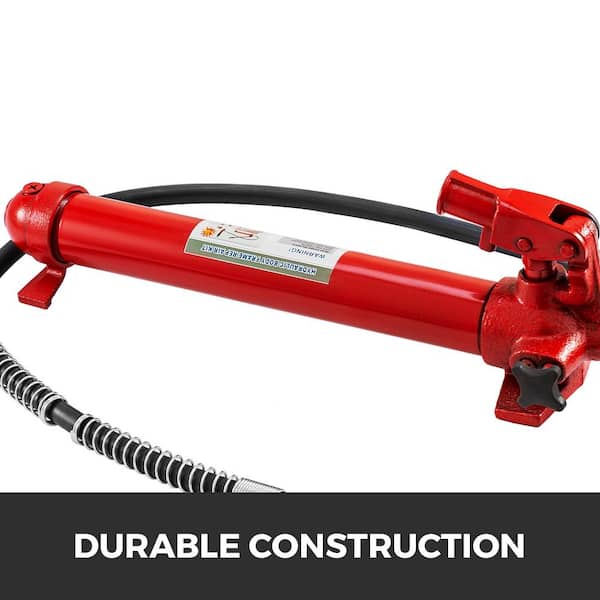 12-Ton Porta Power Kit 55.1 in. Oil Hose Hydraulic Jack Ram 5.3 in. Lifting Height Autobody Frame Repair Tools