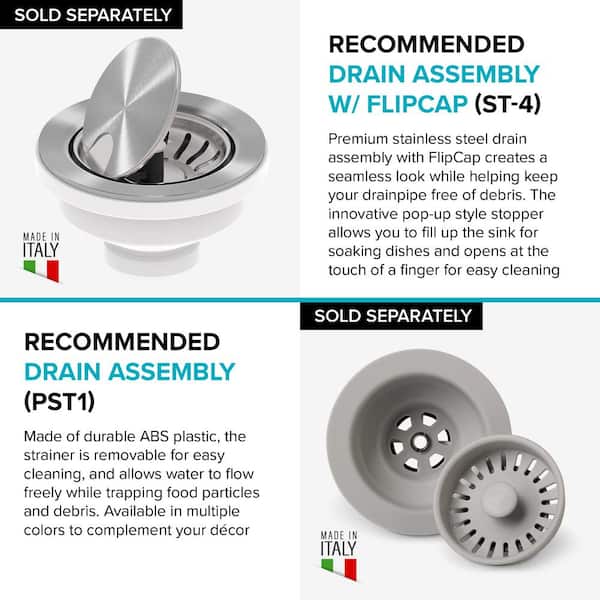 Turino Matte Gray Fireclay 33 in. Single Bowl Farmhouse Apron Kitchen Sink