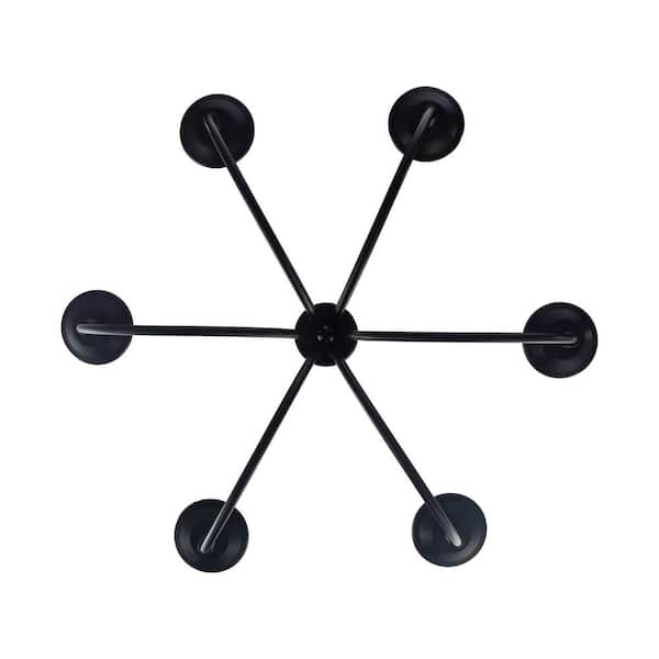 Candle 6-Light Black Candle Chandelier Light Fixture