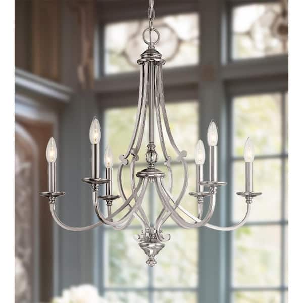 Savannah Row 6-Light Brushed Nickel Chandelier