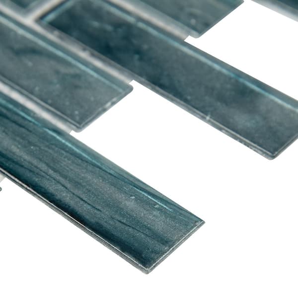 Oasis Blast 12 in. x 12 in. Glossy Glass Patterned Look Wall Tile (15 sq. ft./Case)