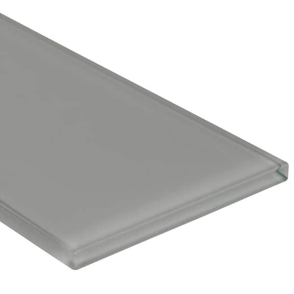 Oyster 4 in. x 11.75 in. Glossy Glass Subway Wall Tile (5 sq. ft./Case)