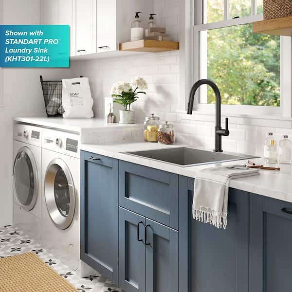 Oletto Single-Handle Pull-Down Sprayer Kitchen Faucet in Matte Black