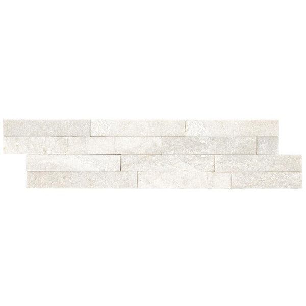 Arctic White Ledger Panel 5.90 in. x 23.62 in. Textured Marble Stone Look Wall Tile (210 sq. ft./Pallet)