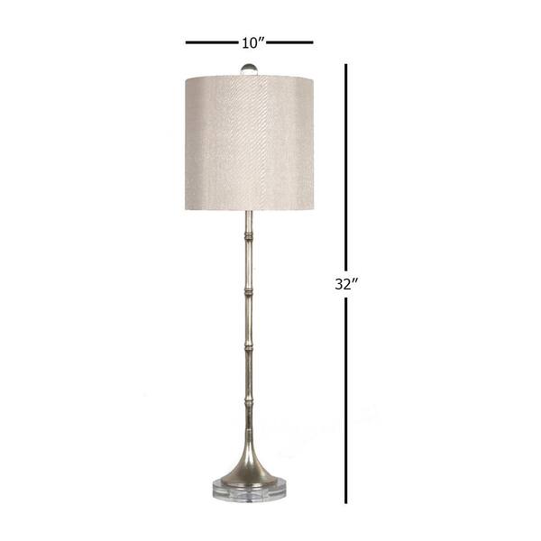Tryamon 32 in. Antique Silver Table Lamp