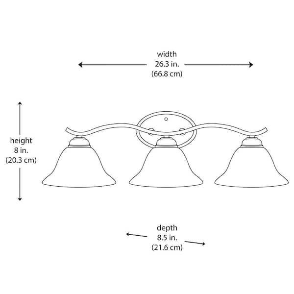Andenne 26.3 in. 3-Light Transitional Brushed Nickel Bathroom Vanity Light Fixture with Marbleized Glass Shades