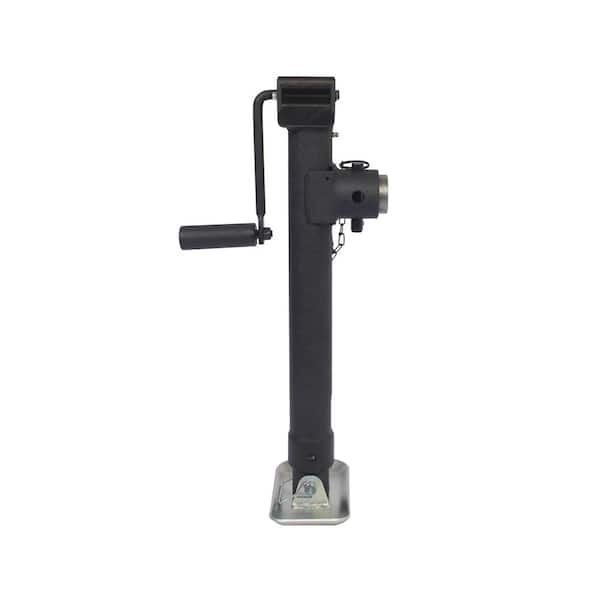 Blackout 5000 lbs. Signature Black Wrinkle Powder Coat Side Wind (Gear Reduction) Pipe Mount Weld Jack 15 in.