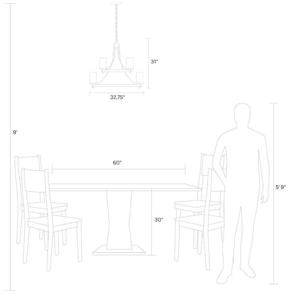 Angelo 9-Light Distressed Weathered Oak / Slate Grey Metal Rustic Farmhouse Wagon Wheel Chandelier with Clear Wavy Glass