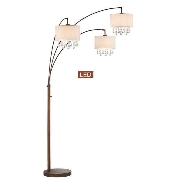 Lumiere IV 80 in. Antique Bronze LED Crystal Arc Floor lamp/Dimmer