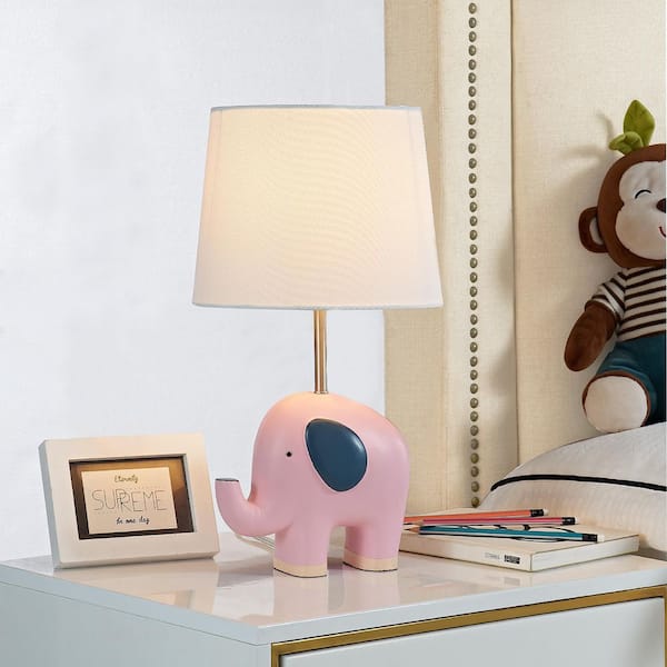 Abdikarim 17 in. Pink Bedside Child/Kids Table Lamp