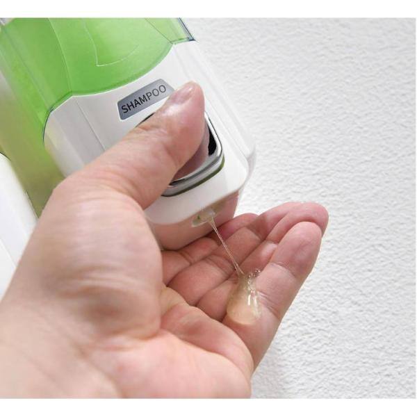 Double 370 ml Wall Mount Soap and Shampoo Dispensers in White