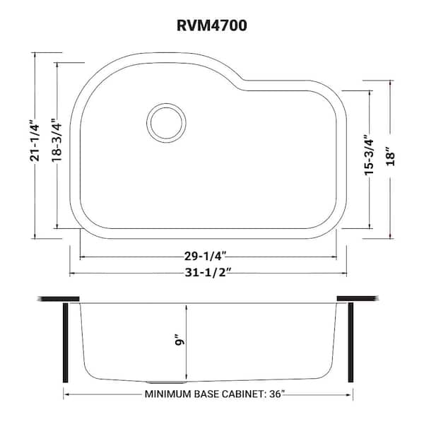 Undermount Stainless Steel 32 in. 16-Gauge Single Bowl Kitchen Sink