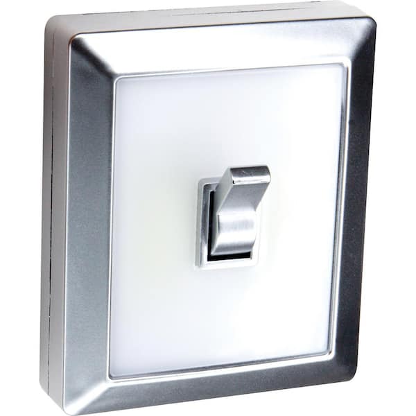 3-Watt 100 Lumens Battery Powered Integrated LED Switch Puck Light, Brushed Nickel 6 Pack