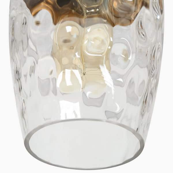 1-Light Brass-Plated Mini Pendant Light, Water Glass Pendant Hanging Light, Black Modern Farmhouse Chandelier