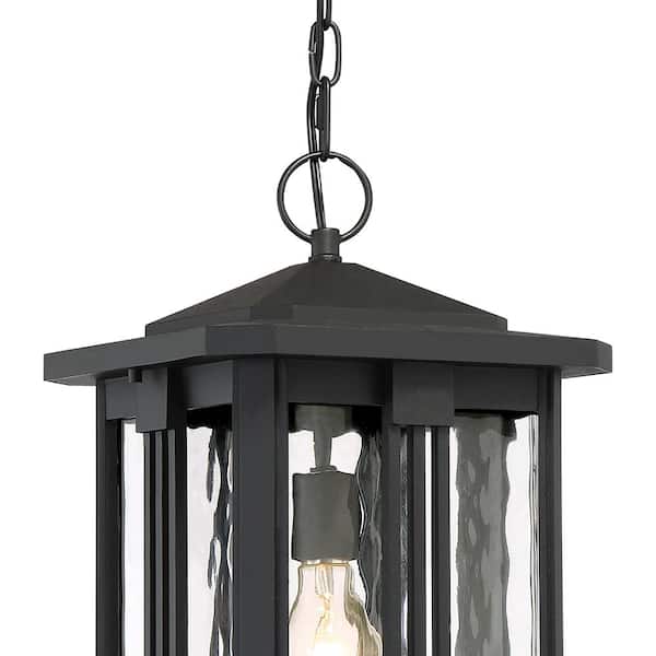 Everglade 1-Light Black Outdoor Pendant Light