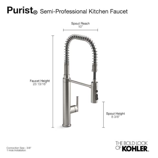 Purist Single-Handle Semiprofessional Kitchen Sink Faucet in Vibrant Stainless