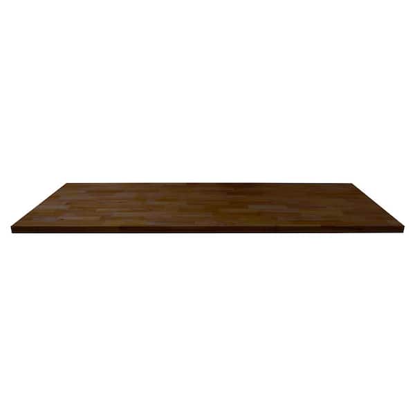 6 ft. L x 25 in. D x 1.5 in. T Finished Hevea Butcher Block Standard Countertop in Brown With Eased Edge