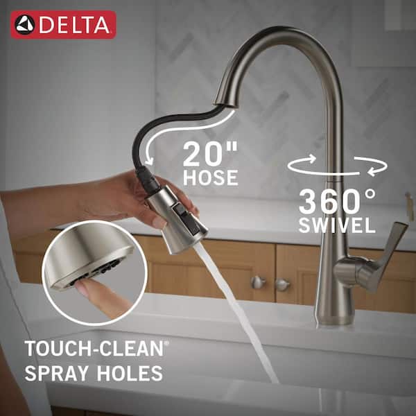 Banks Single-Handle Pull-Down Sprayer Kitchen Faucet with ShieldSpray in Stainless