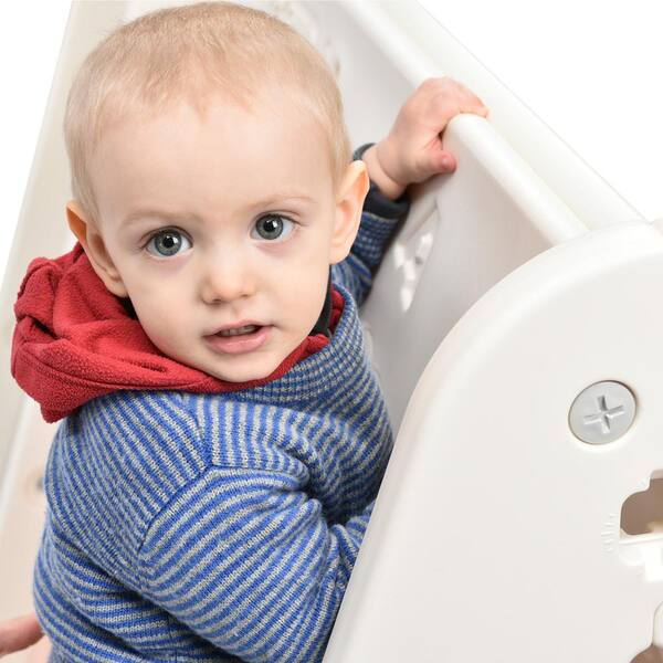 7-In-1 Light Green HDPE Playset with Tunnel, Climber, Whiteboard, Toy Building Block Baseplates, Basketball Hoop