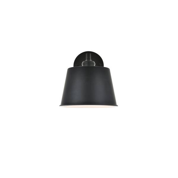 Timeless Home Nala 7.9 in. W x 8.9 in. H 1-Light Black (Straight Arm) Wall Sconce