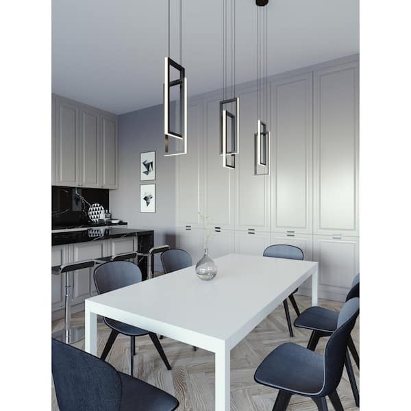 Cole 24-Watt Integrated LED Black Pendant with Acrylic Shade