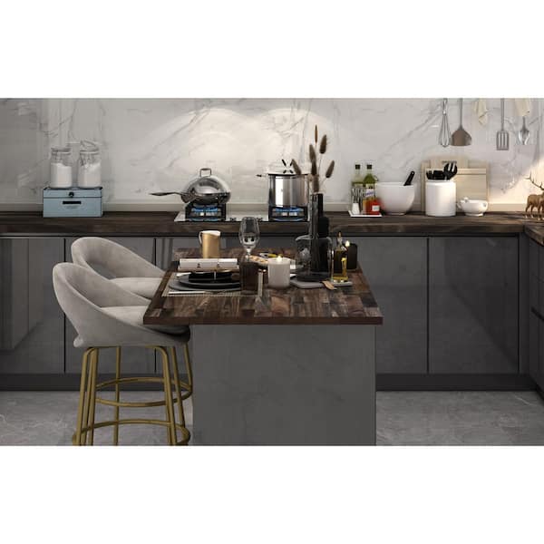 8 ft. L x 25.5 in. D, Acacia Butcher Block Standard Countertop in Espresso with Square Edge