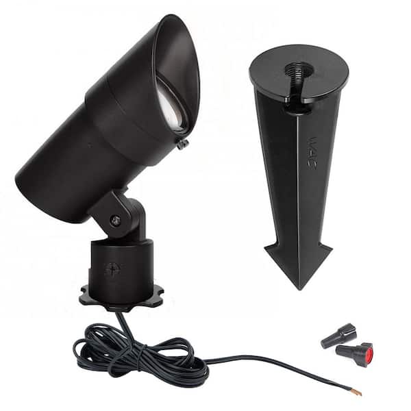 Grand Accent 2300 Lumens Black Low Voltage LED Outdoor Spotlight with IP66 Rated and 4000K LED