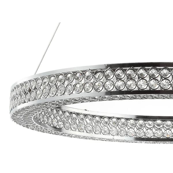 Benton 36-Watt Chrome/Clear Integrated LED Chandelier