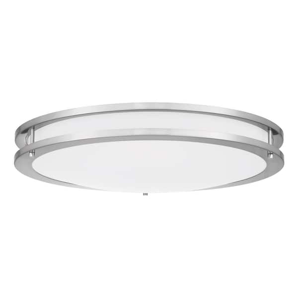 Euclid 24 in. Brushed Nickel LED Semi-Flush Mount