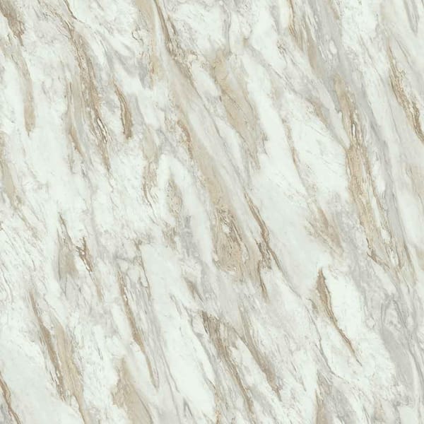 Wilsonart 8 ft. Left Miter Laminate Countertop Kit Included in Textured Drama Marble with Eased Edge and Backsplash