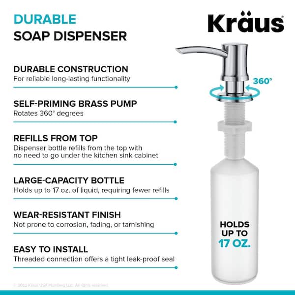 Kitchen Soap and Lotion Dispenser in Chrome