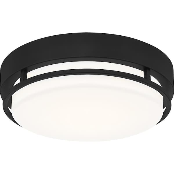 Hale 12 in. 1-Light Earth Black LED Flush Mount