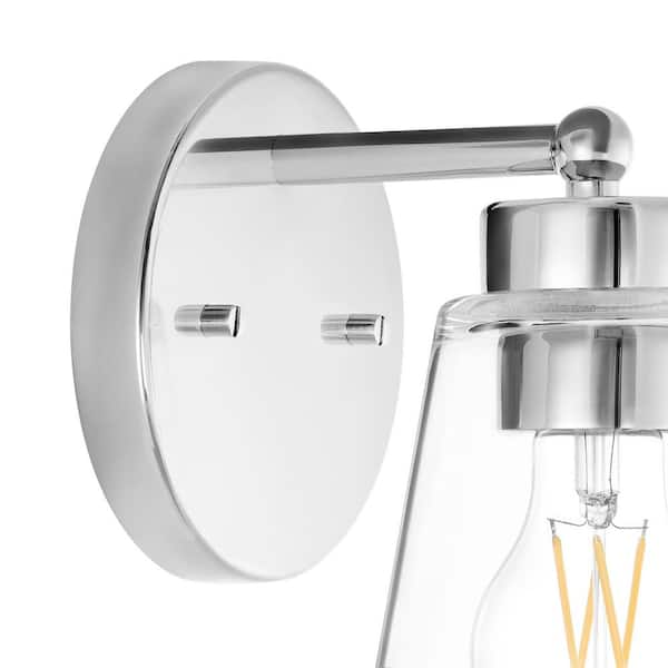 Eastburn 1-Light Polished Chrome Wall Sconce with Clear Glass Shade