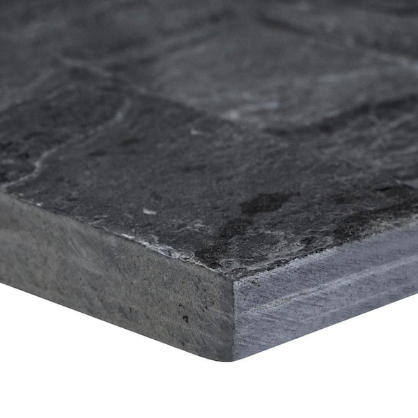 Premium Black Splitface Ledger Panel 6 in. x 24 in. Natural Slate Wall Tile (8 sq. ft./Case)