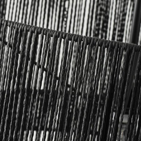 23.62 in. 1-Light Farmhouse Black Coastal Woven Chandelier with Rattan Basket Shade