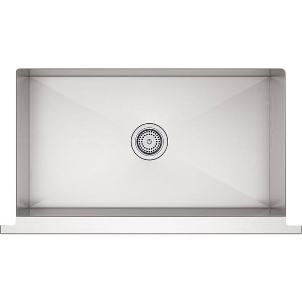 Lyric All-in-One Farmhouse Apron-Front Stainless Steel 34 in. Single Bowl Kitchen Sink with Bellera Kitchen Faucet
