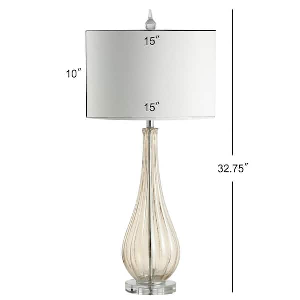 Dew Drop 32.75 in. Glass/Crystal LED Table Lamp, Champagne