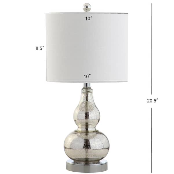 Anya 20.5 in. Mercury Silver Mini Glass Table Lamp