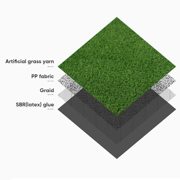 Premium Landscape 12 ft. W x Cut to Length 4 Tone Green Artificial Grass Turf