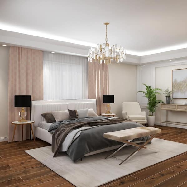 24 in. Black Crystal Task and Reading Table Lamp with Gold Accents