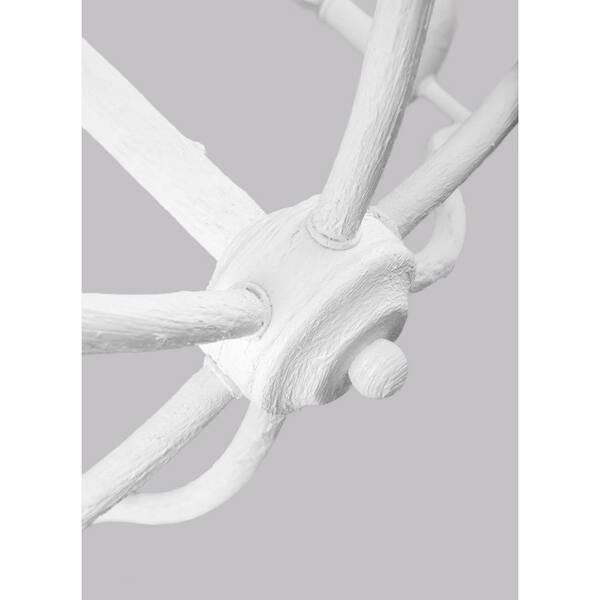 Annie 6-Light Plaster White Traditional Rustic Hanging Candlestick Chandelier