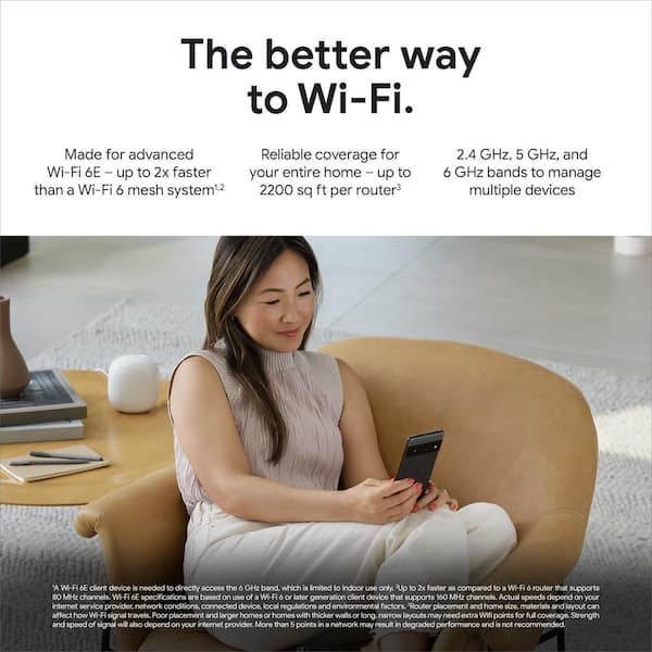 Nest Wifi Pro (Wi-Fi 6E) - Snow