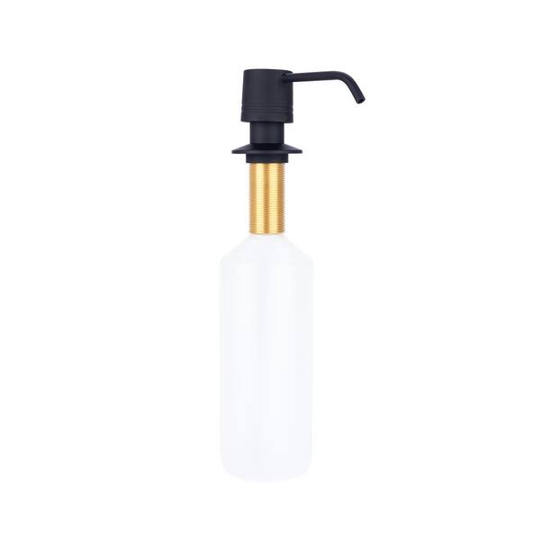 Deck-Mounted Soap Dispenser with Straight Nozzle in Matte Black