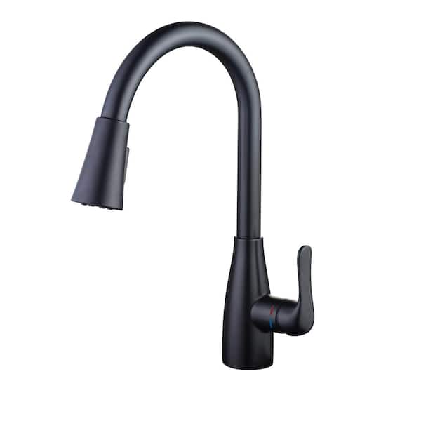 McKenna Single-Handle Pull-Down Sprayer Kitchen Faucet in Matte Black with TurboSpray and FastMount