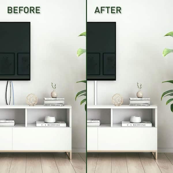 Wiremold CordMate II Cord Cover 5 ft. Channel, Cord Hider for Home or Office, Holds 3 Cables, White