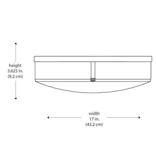 Barnes 17 in. Integrated LED Brushed Nickel Flush Mount Ceiling Light Fixture with Acrylic Shade