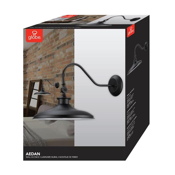 Aedan 1-Light Black Swivel Wall Sconce Light