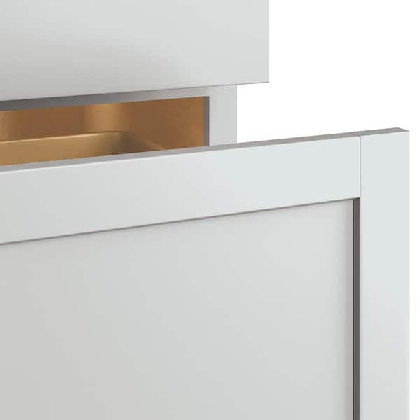 Westfield Feather White Shaker Stock Base Kitchen Cabinet With Pull-Out Waste Baskets (18 in. W x 23.75 in. D)